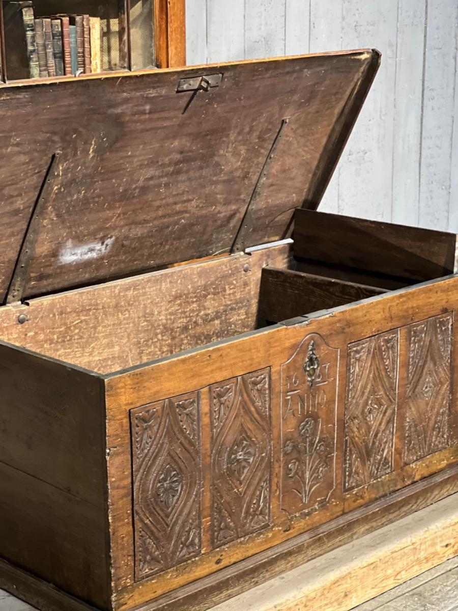 Antique walnut trunk 