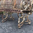 Antique wrought iron garden bench