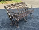 Antique wrought iron garden bench