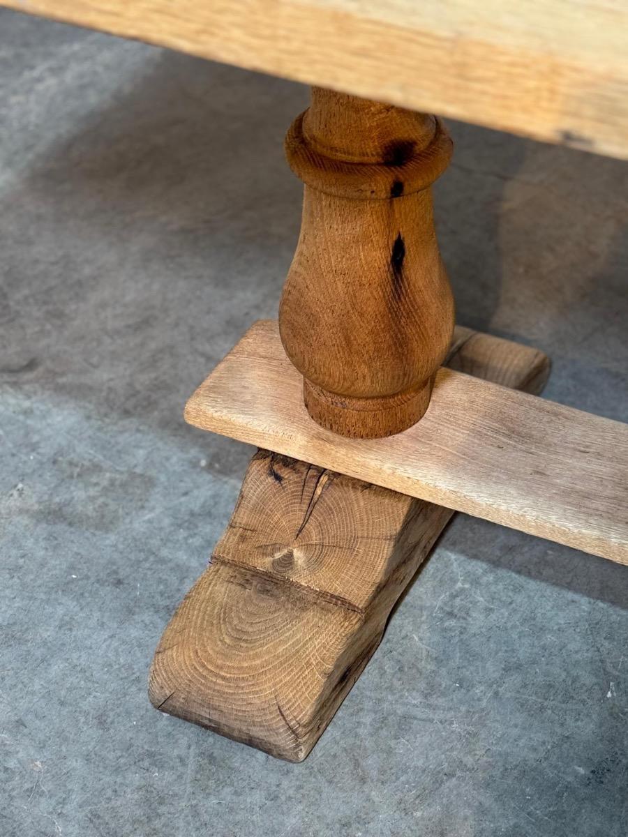 Antique oak trestle table