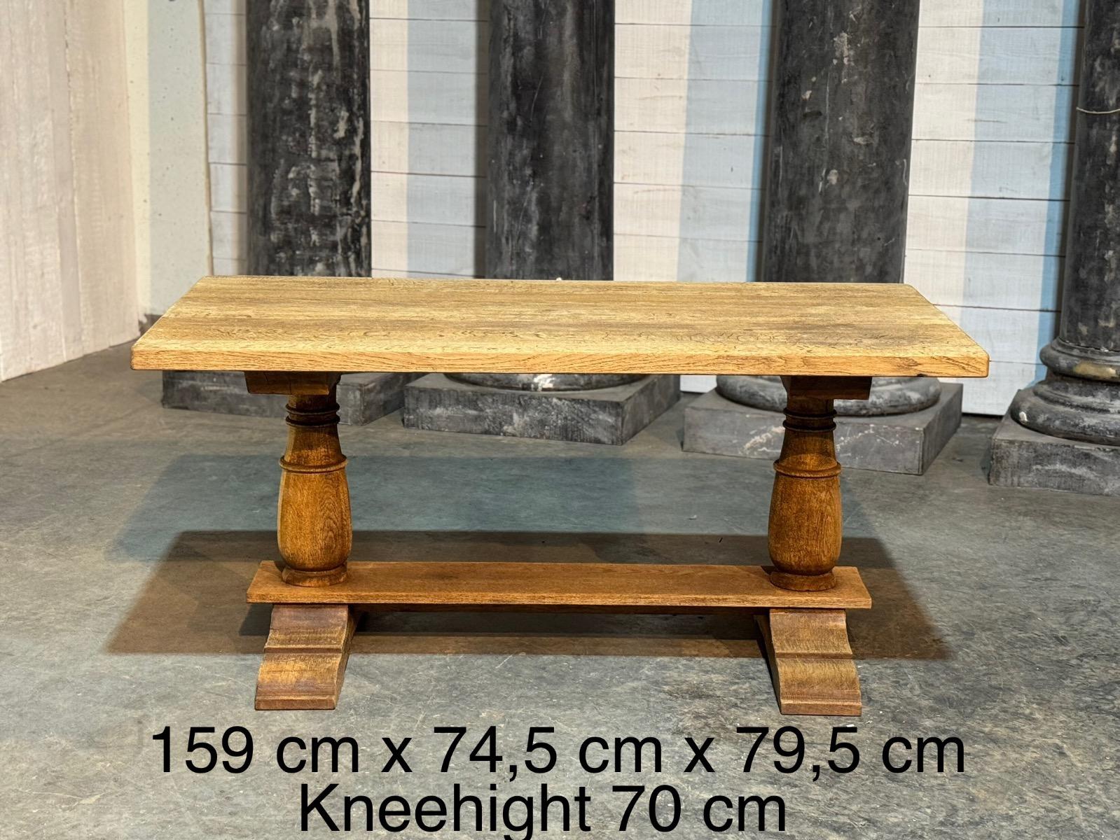 Bleached oak console or desk table 