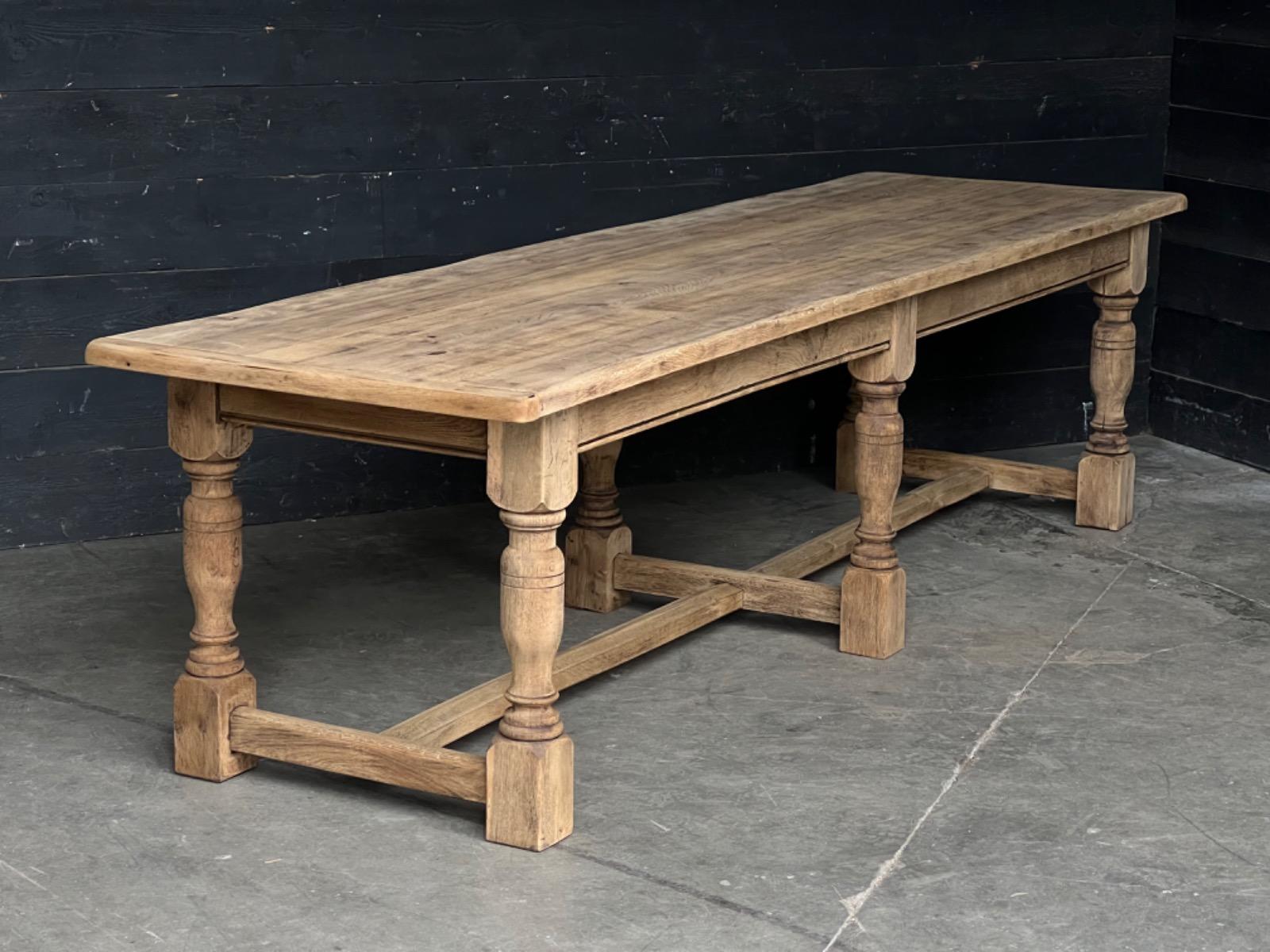Bleached oak farmhouse table 