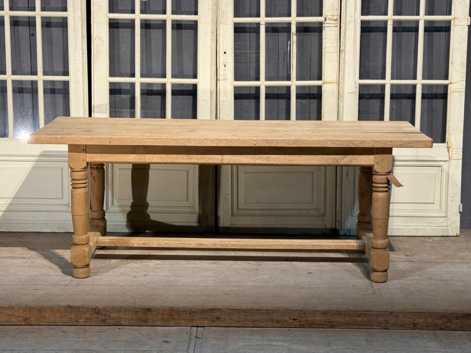 Bleached oak farmhouse table 