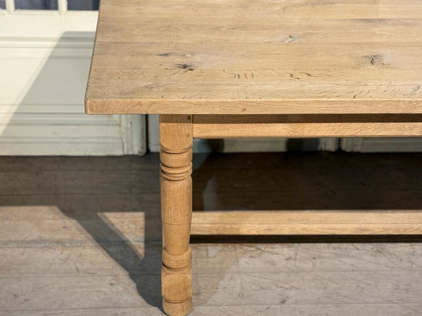 Bleached oak farmhouse table 