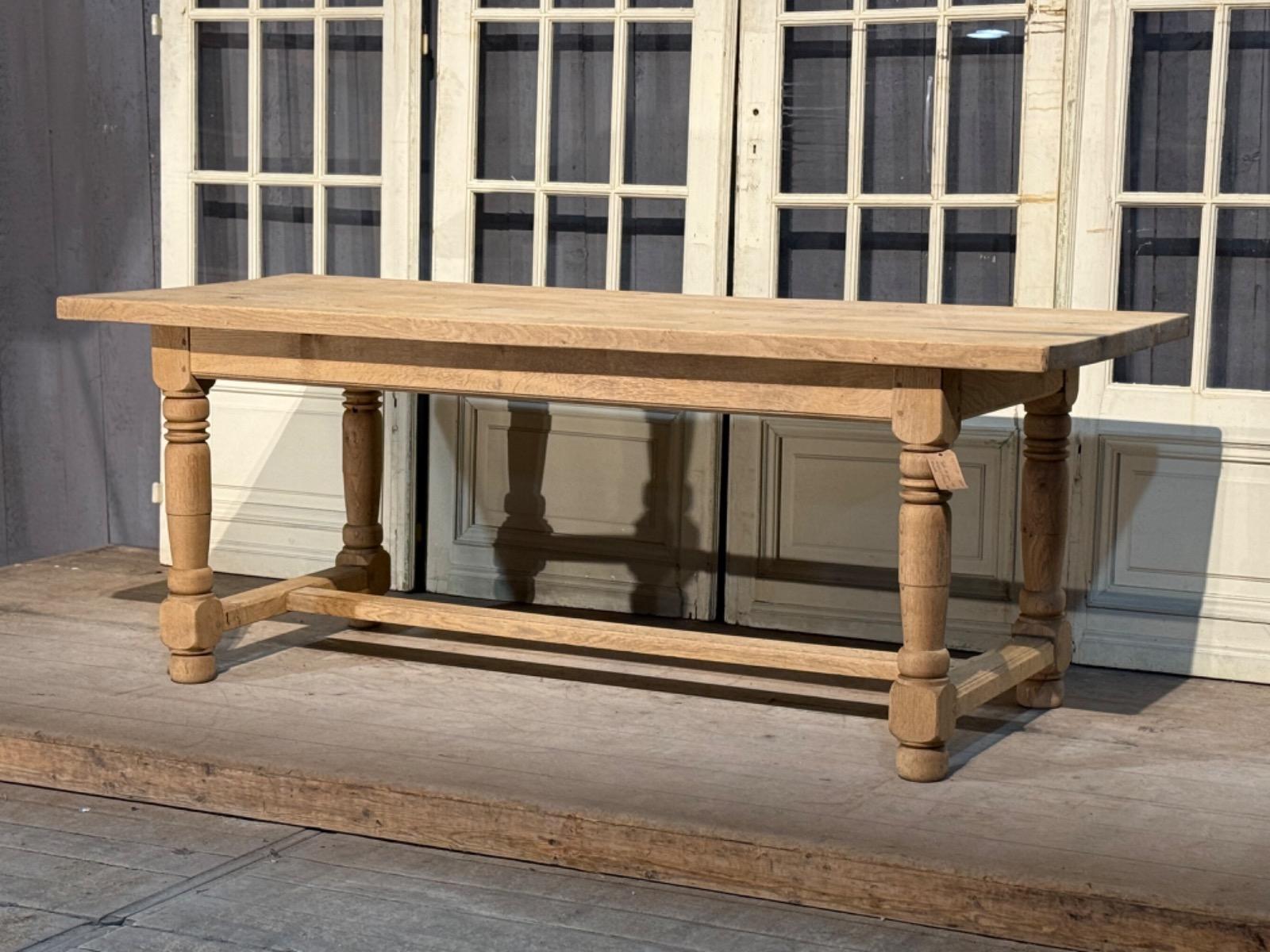 Bleached oak farmhouse table 