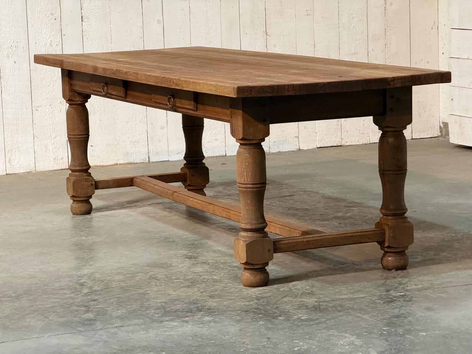 Bleached oak farmhouse table 