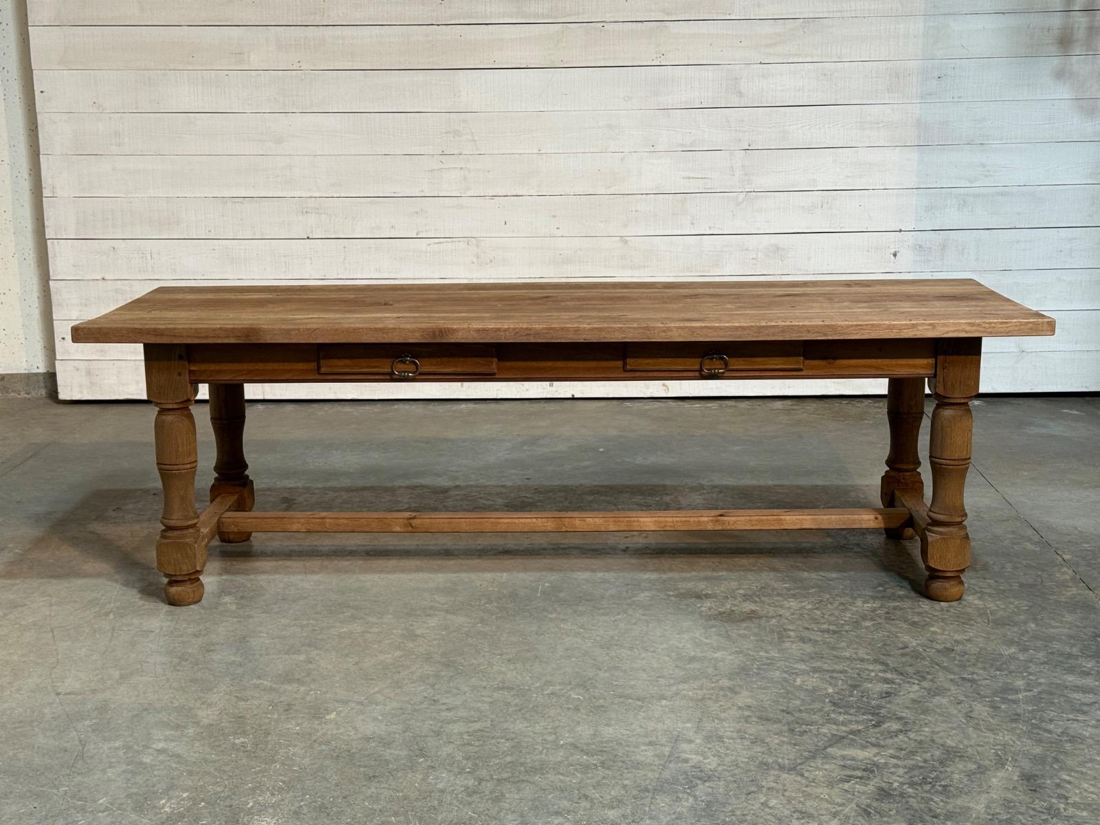 Bleached oak farmhouse table 