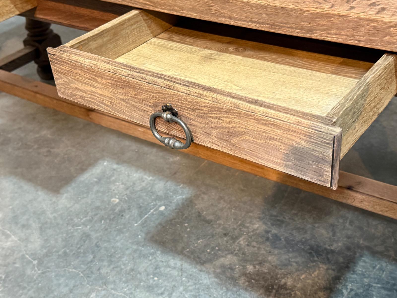 Bleached oak farmhouse table 