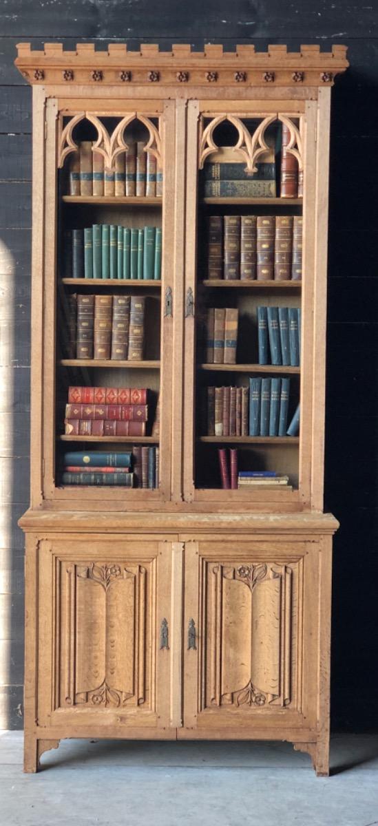 Bleached oak Gothic bookcase AntiquesWarehouse Recent Added