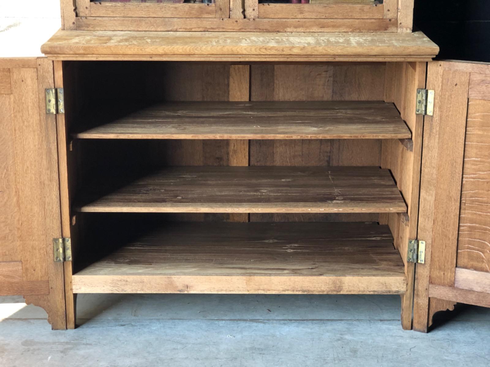 Bleached oak Gothic bookcase 