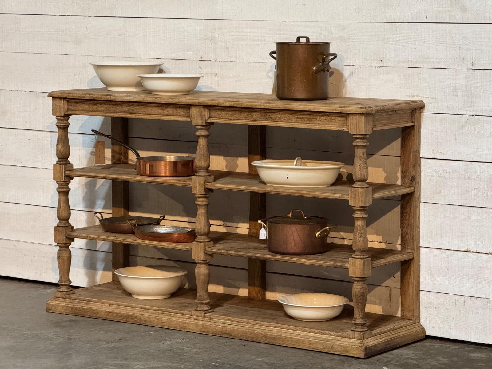 Bleached oak kitchen shelf table 