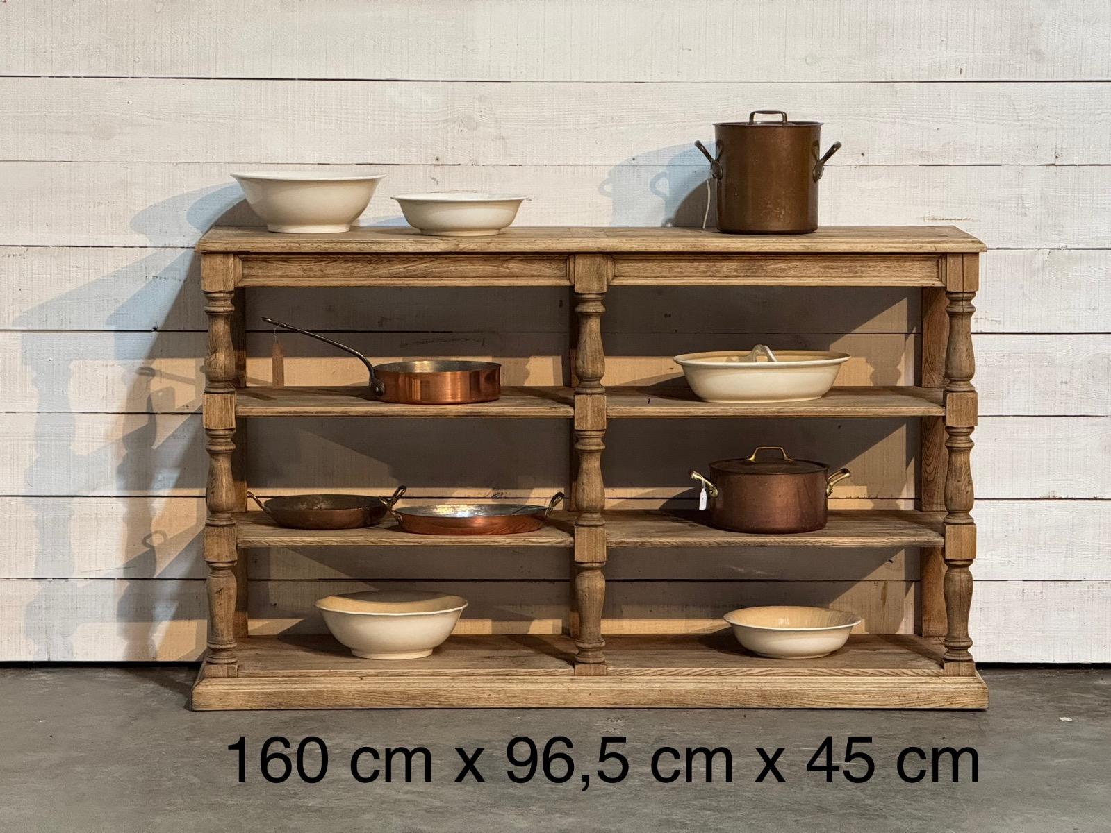 Bleached oak kitchen shelf table 