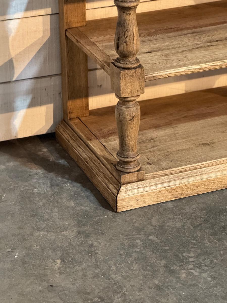 Bleached oak kitchen shelf table 