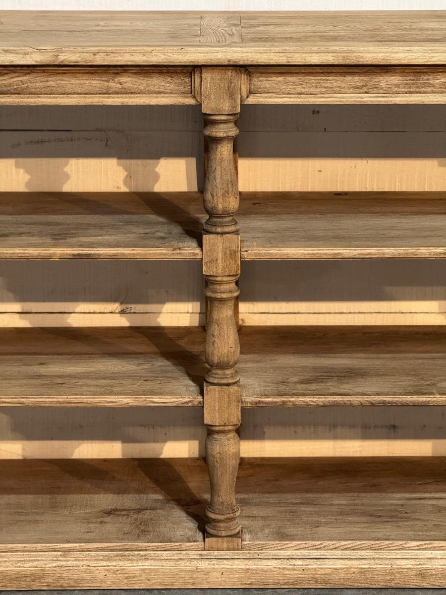 Bleached oak kitchen shelf table 