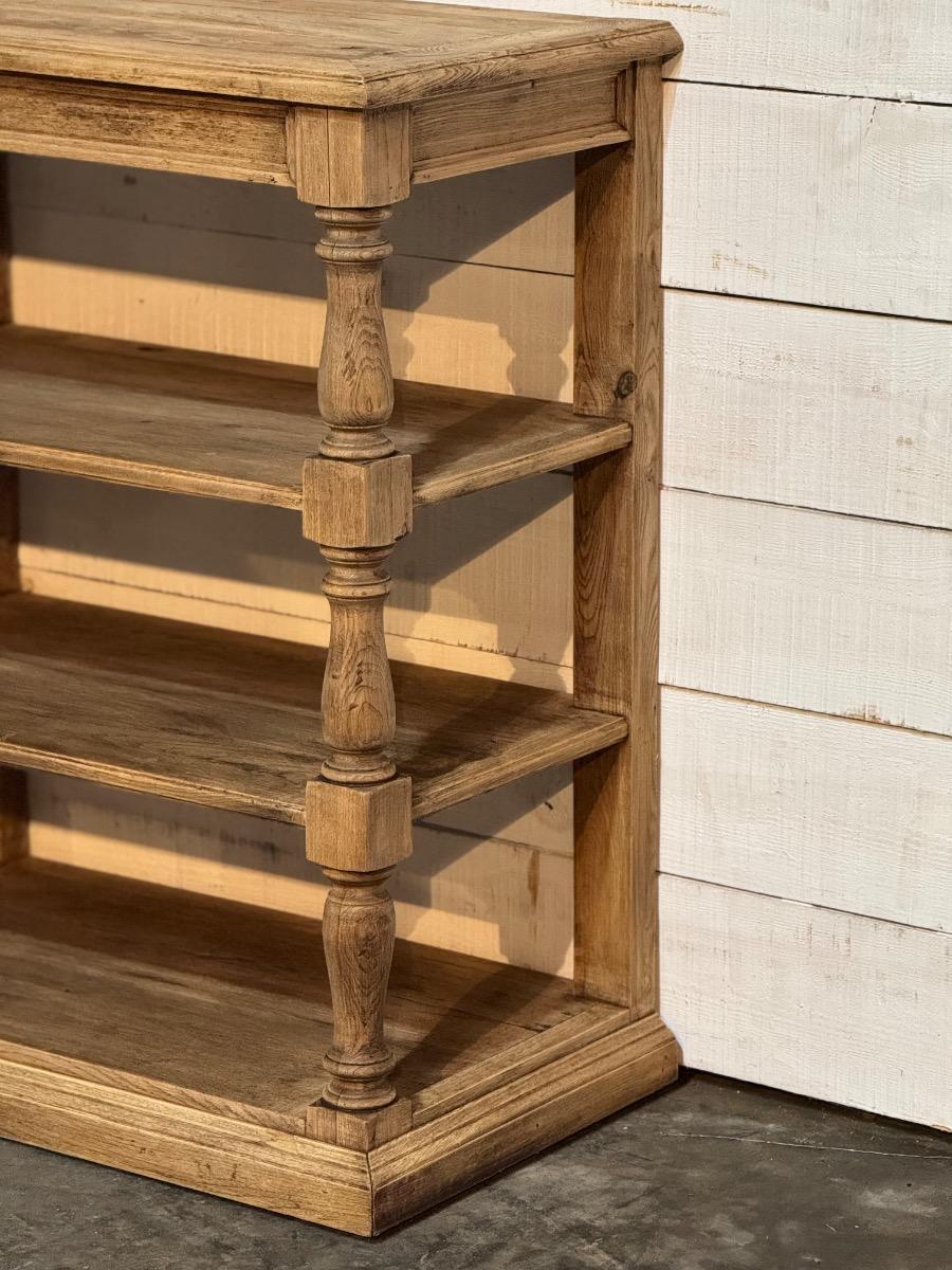 Bleached oak kitchen shelf table 