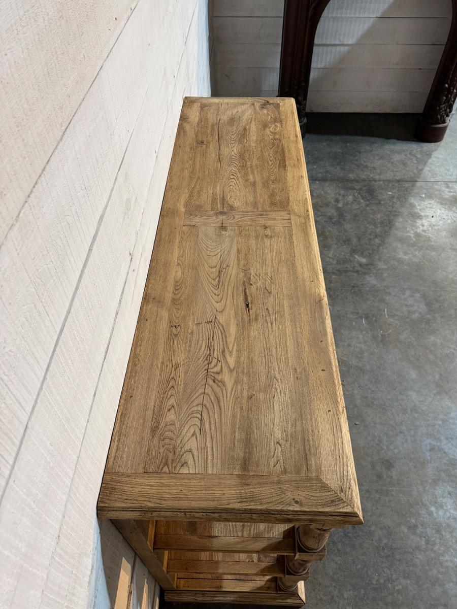 Bleached oak kitchen shelf table 