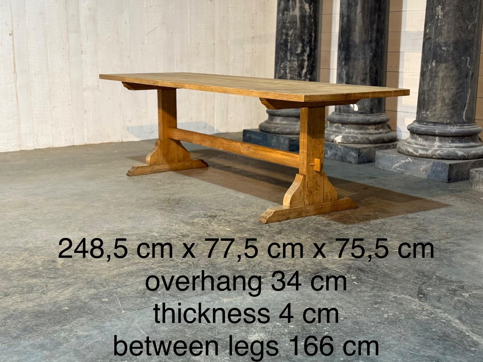 Bleached oak trestle table 