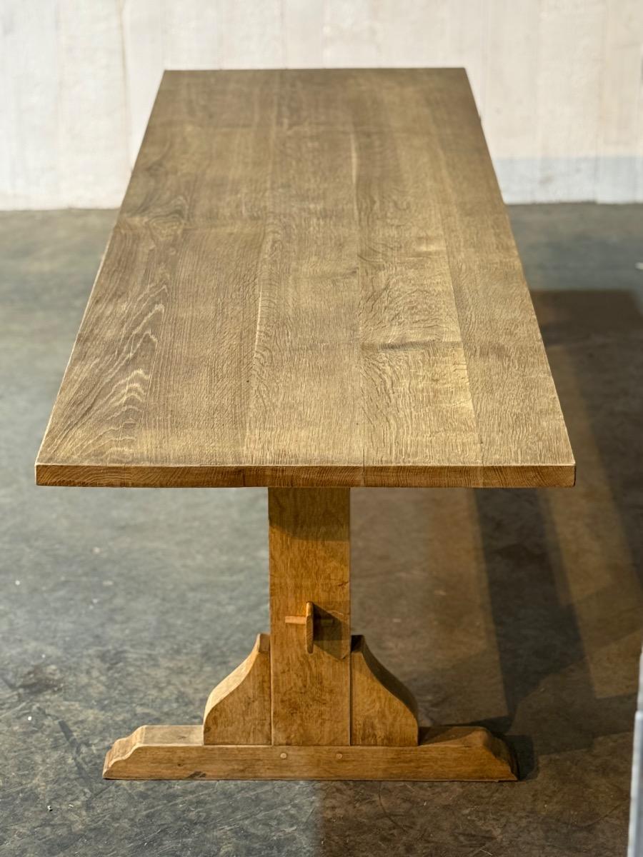 Bleached oak trestle table 