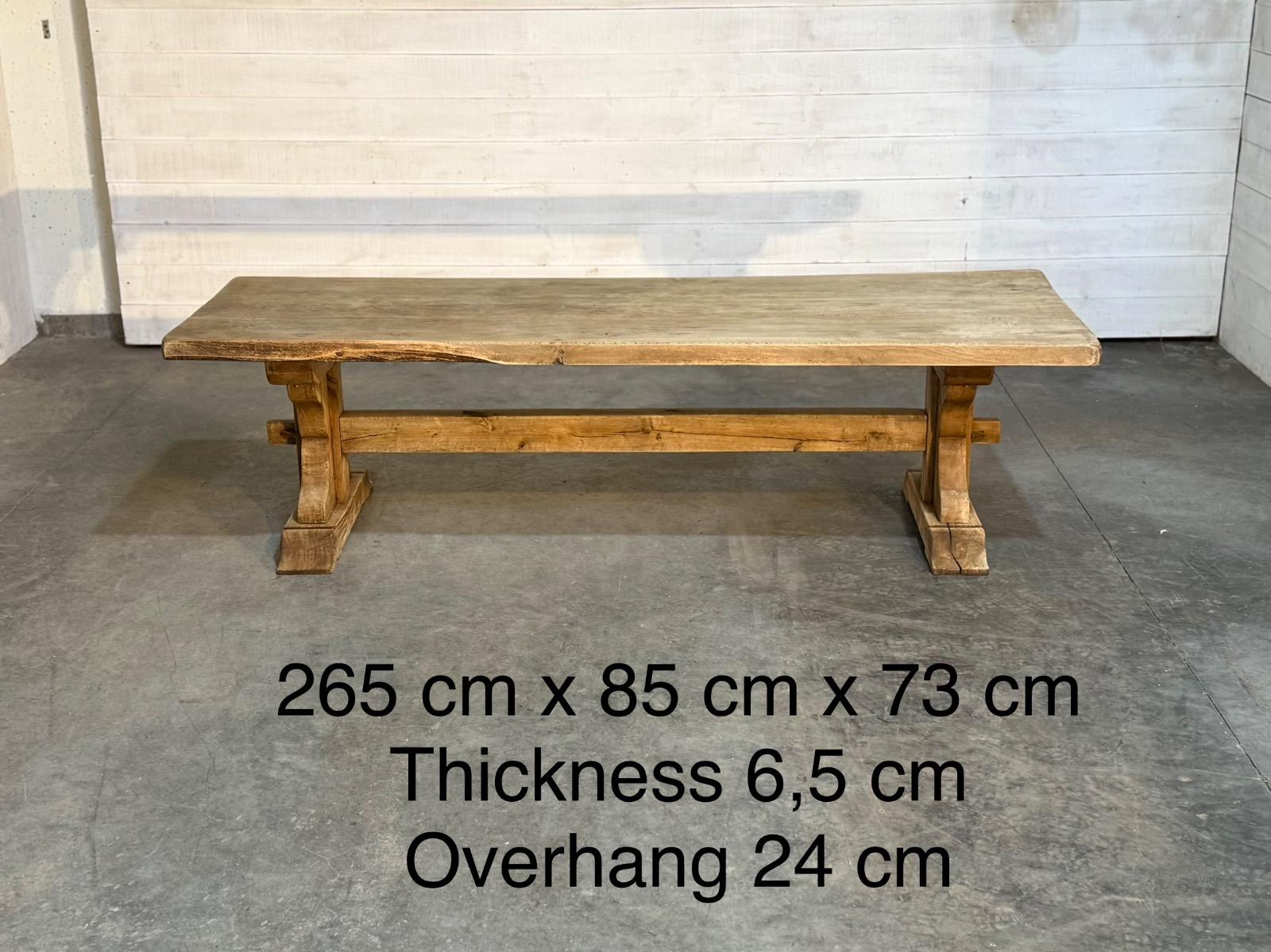 Bleached oak trestle table 