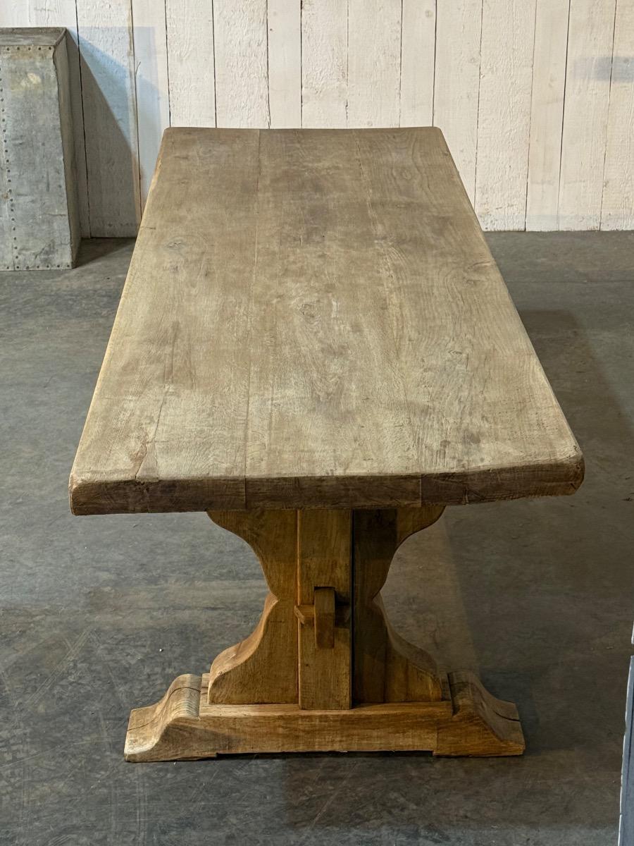 Bleached oak trestle table 