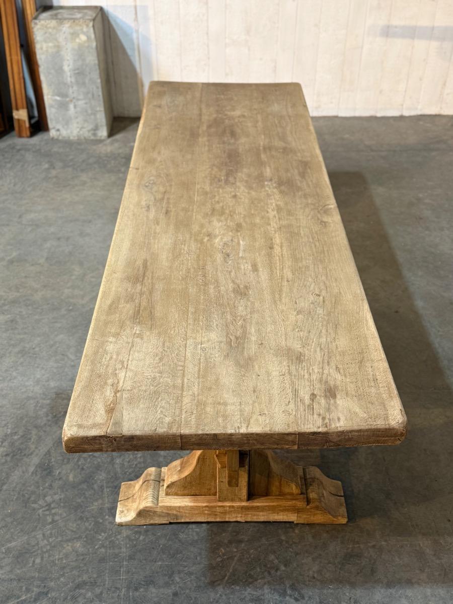 Bleached oak trestle table 