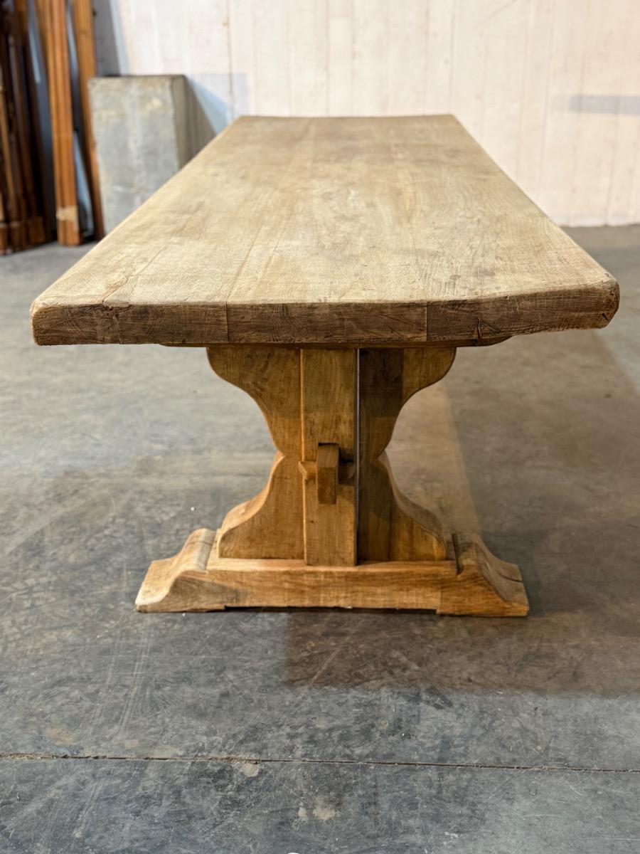 Bleached oak trestle table 