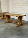 Bleached oak trestle table 