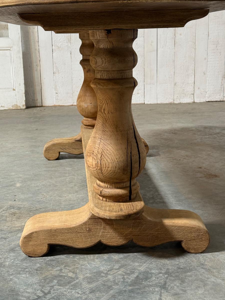 Bleached oak trestle table 