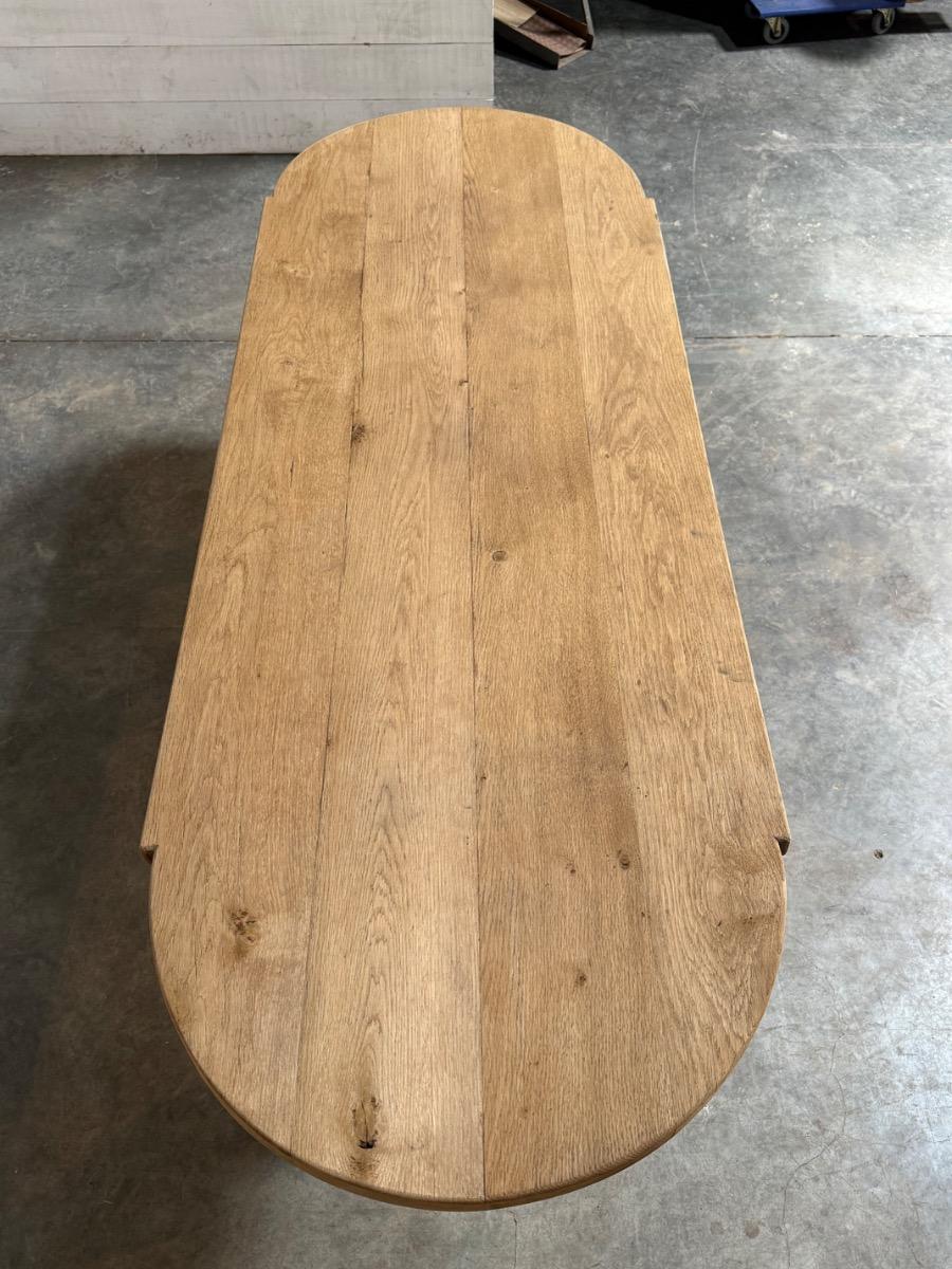 Bleached oak trestle table 