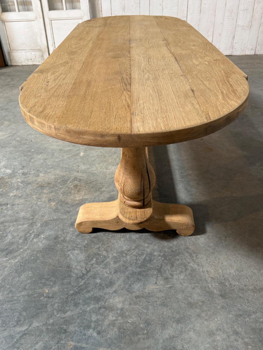 Bleached oak trestle table 