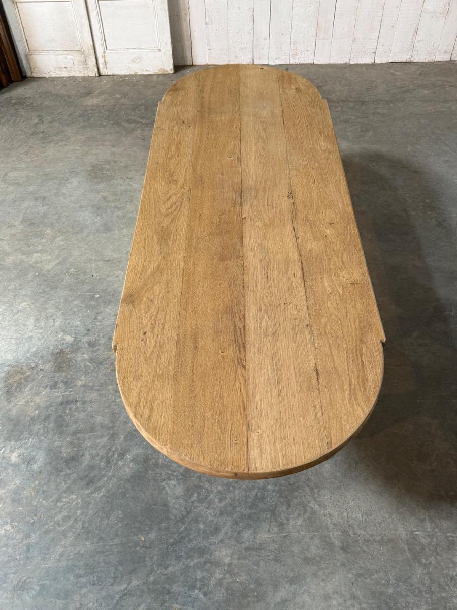 Bleached oak trestle table 