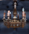 style Chandelier bronze and albast