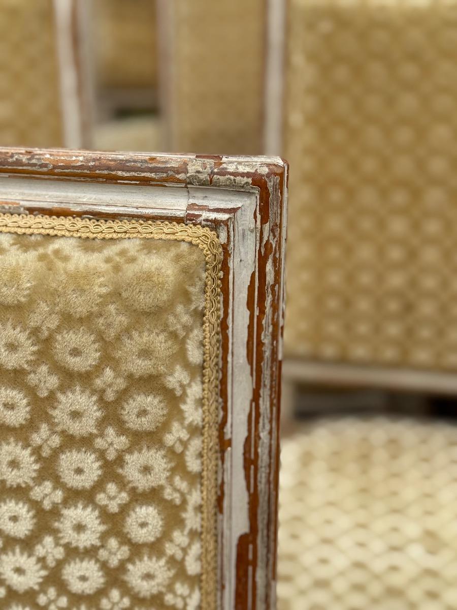 Exceptional set of 10 painted dining chairs 