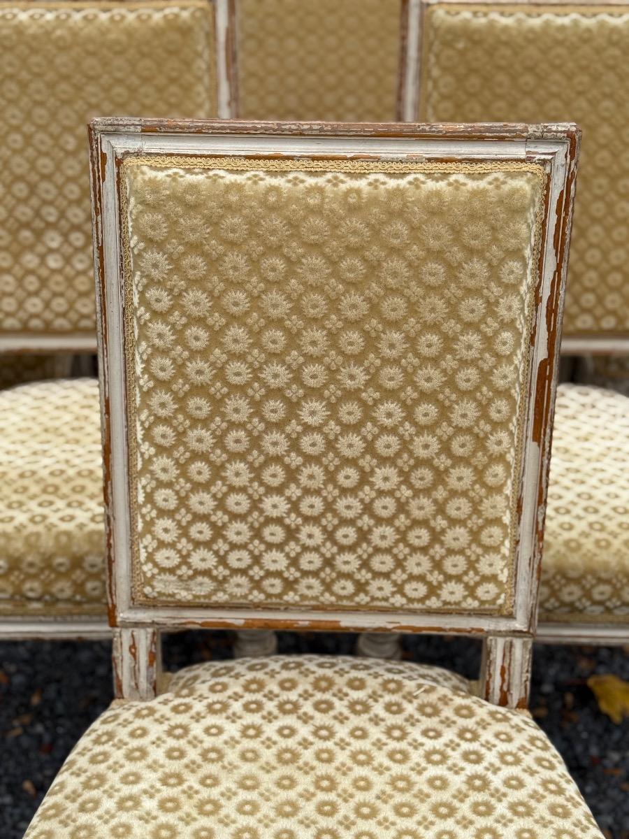 Exceptional set of 10 painted dining chairs 