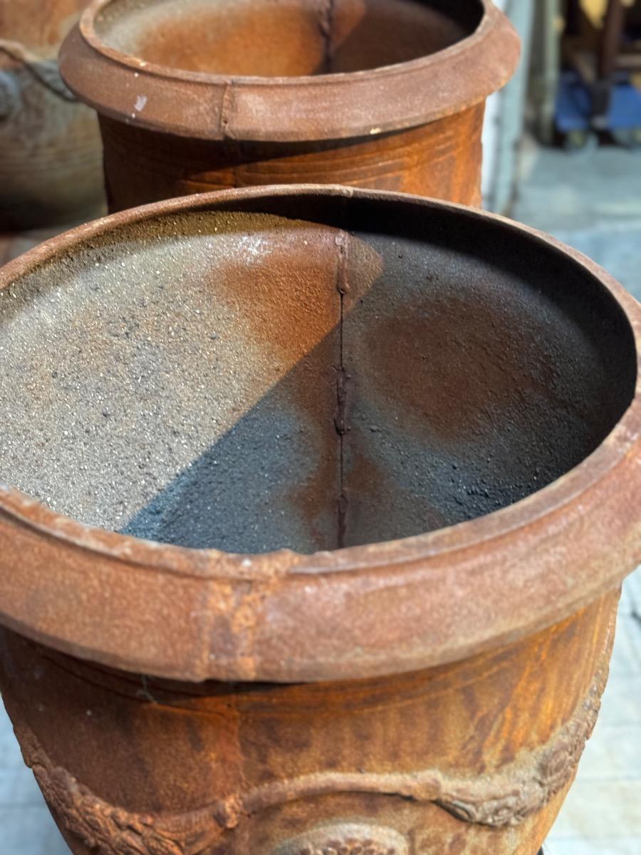 Four cast iron Anduse vases 