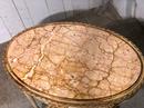style French oval painted table with marble top  Napoléon III