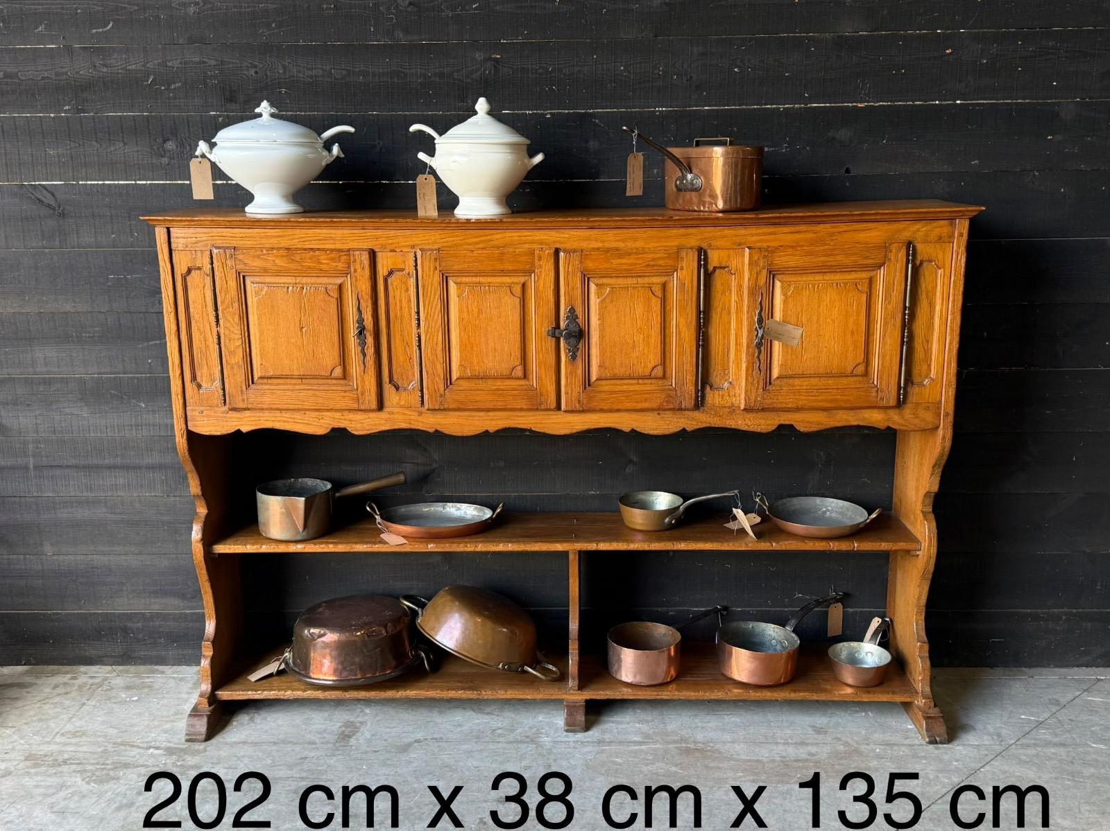 French rustique kitchen cabinet in oak
