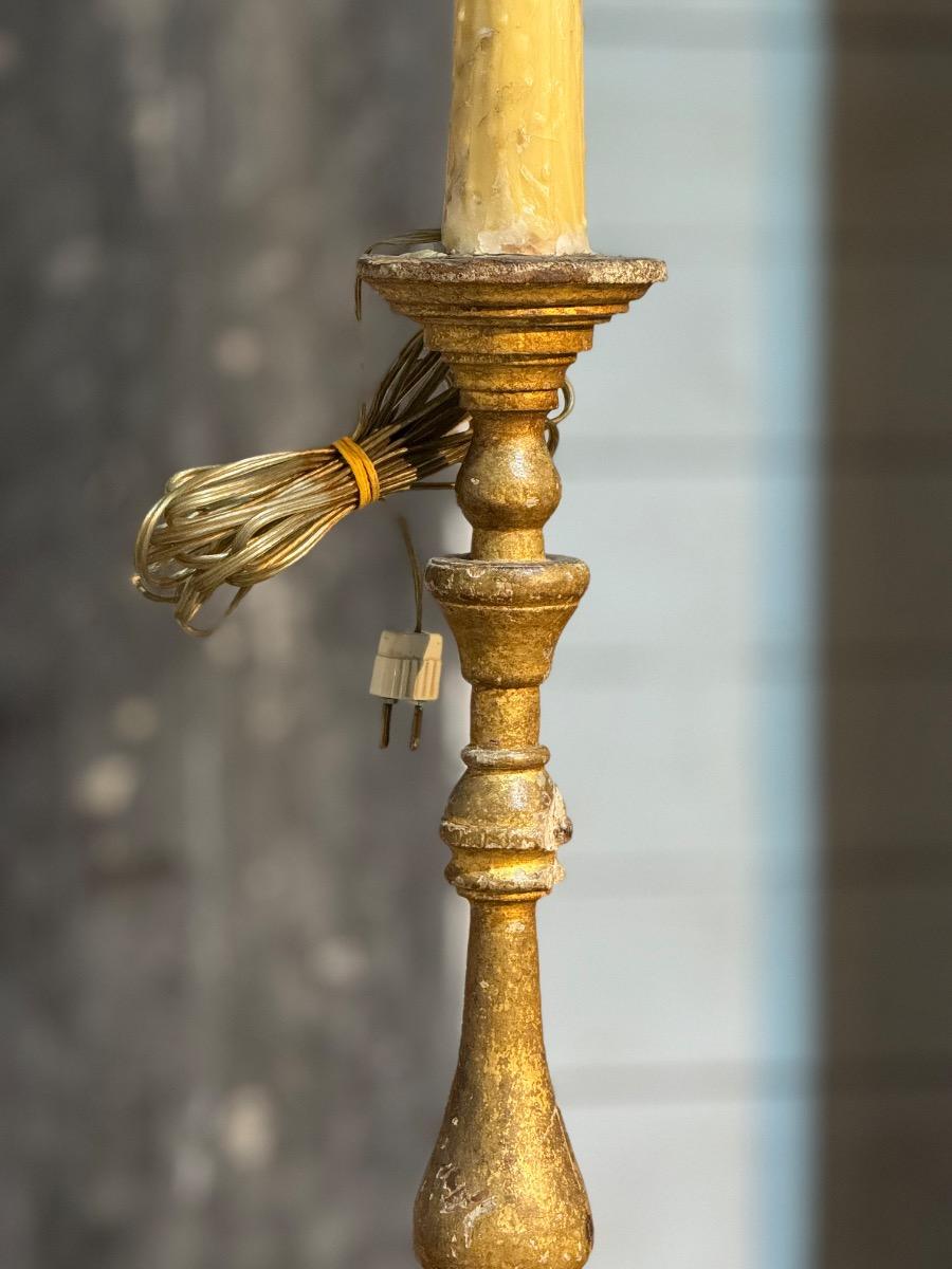 Gilt wood candlesticks 