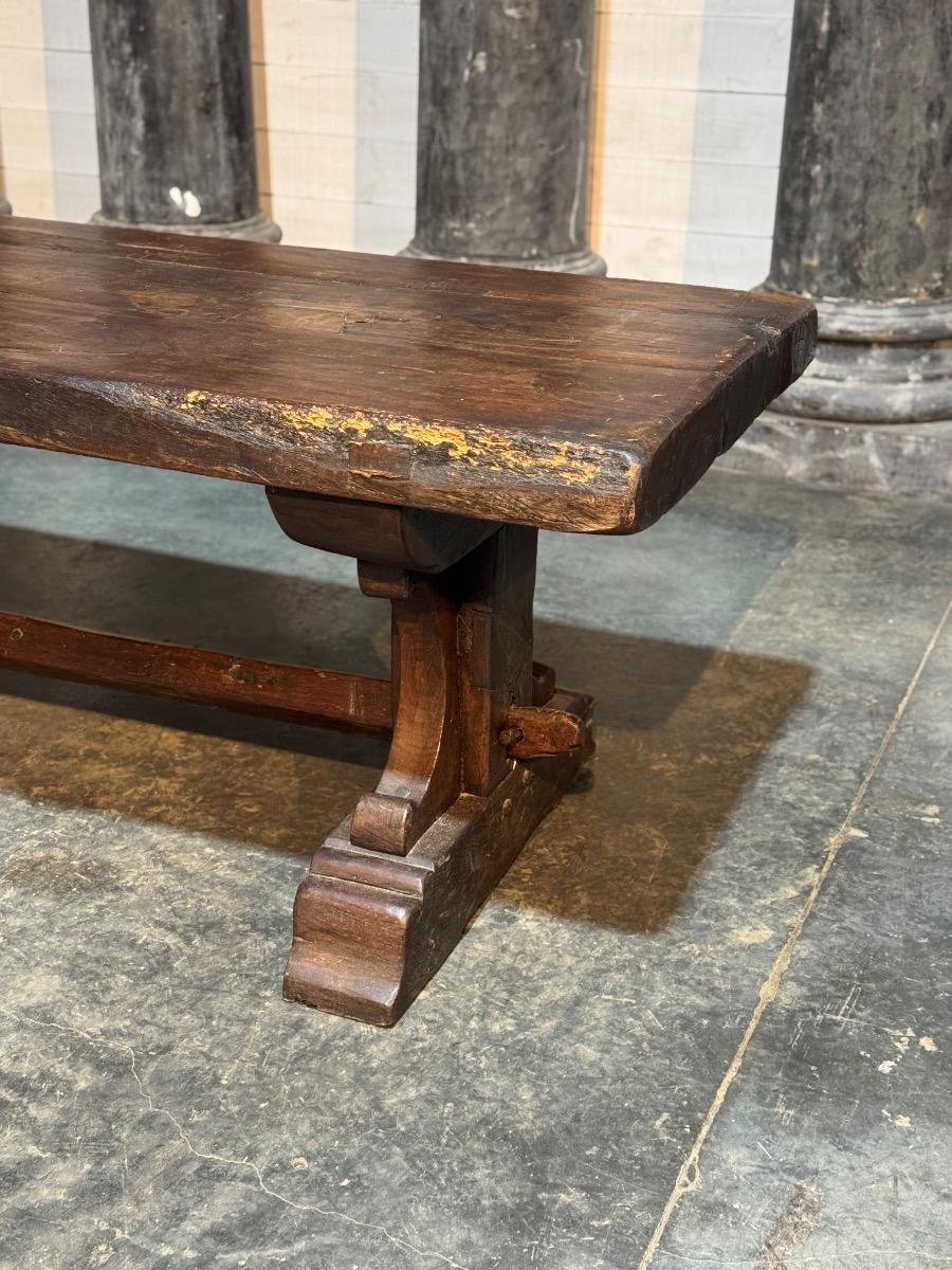 Good 19th century oak trestle table