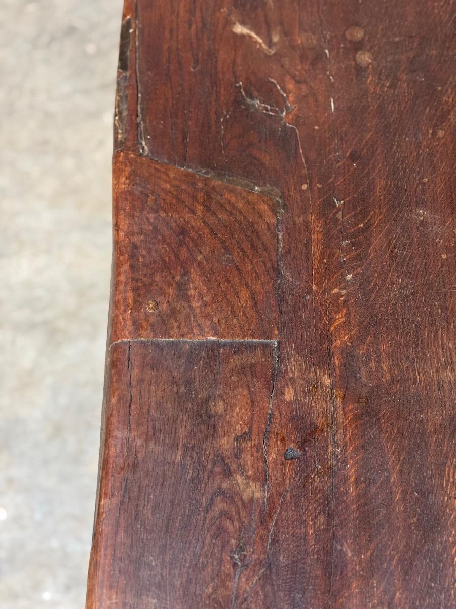 Good 19th century oak trestle table