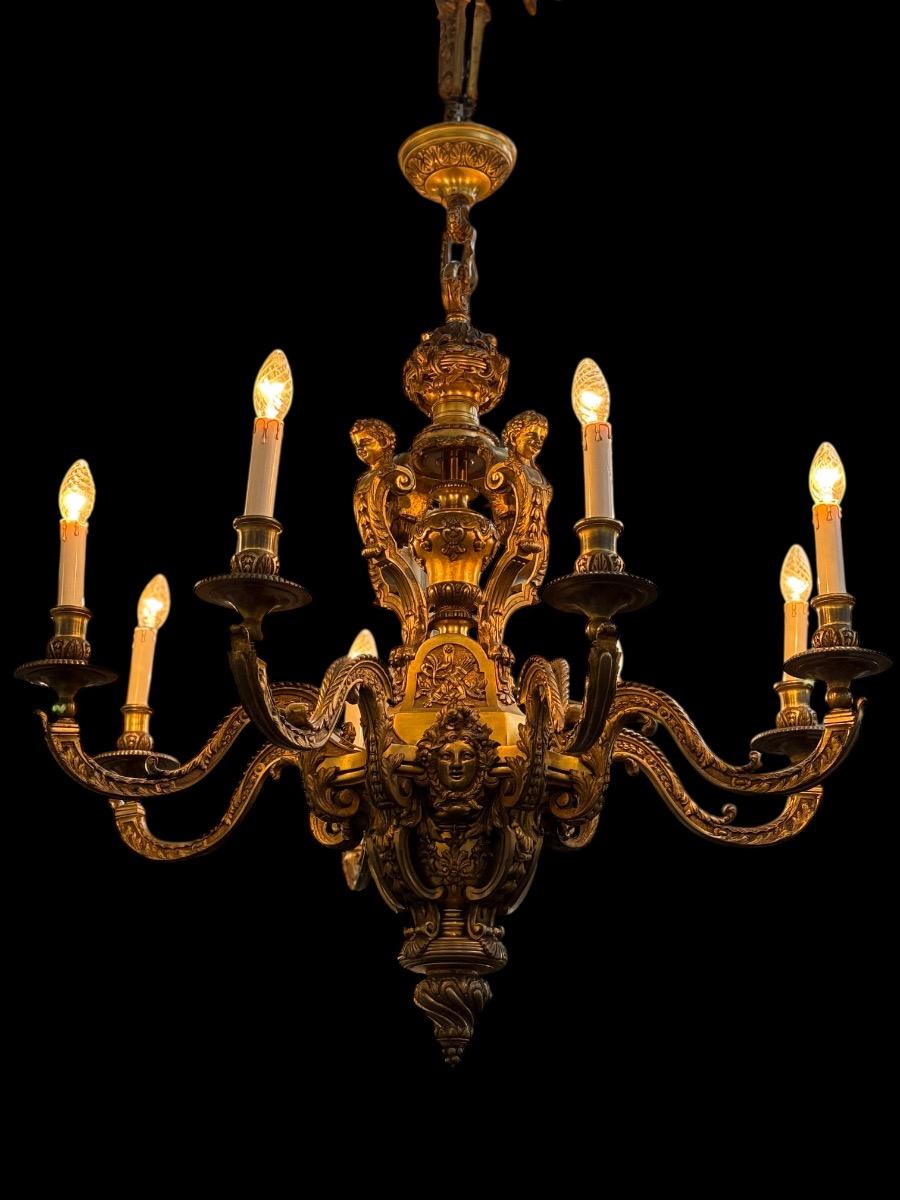 Impressive bronze chandelier 