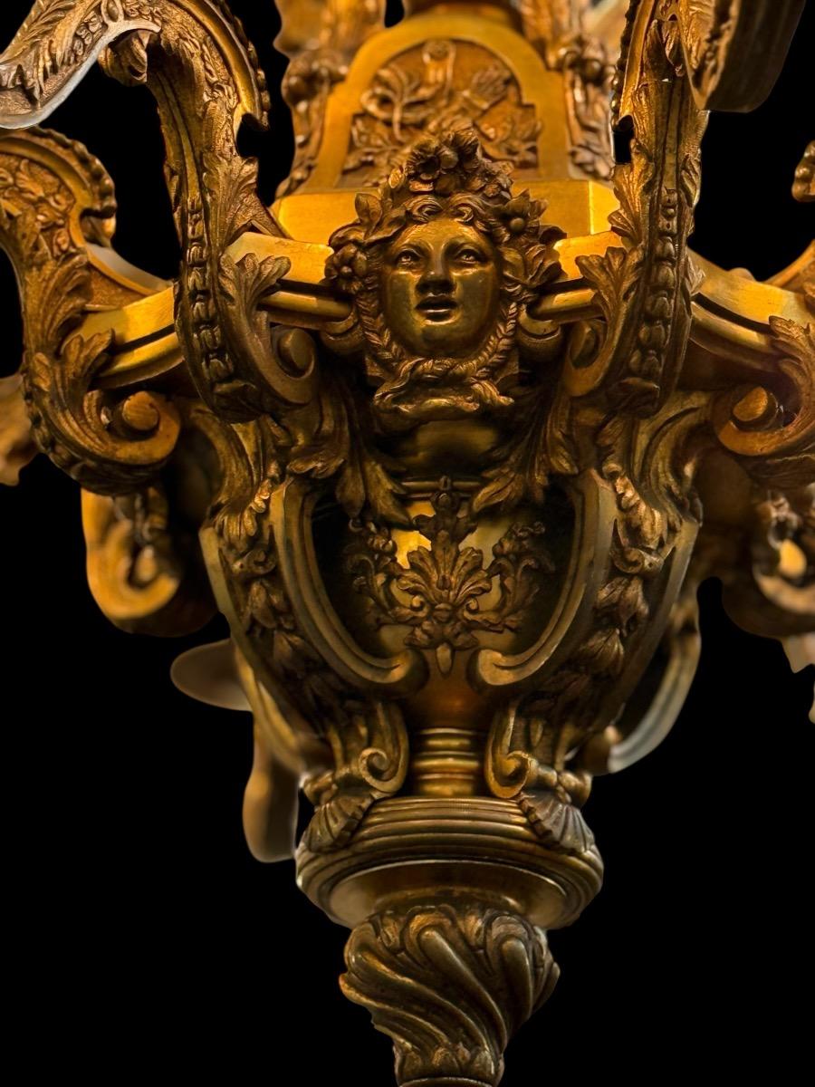 Impressive bronze chandelier 