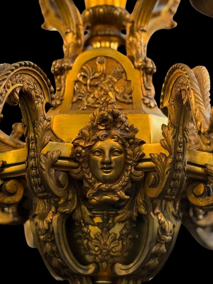 Impressive bronze chandelier 