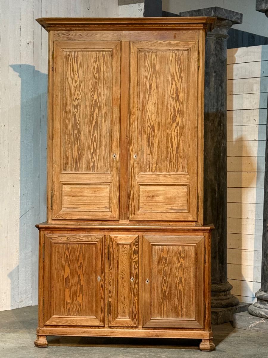 Impressive pitch-pine school cabinet 