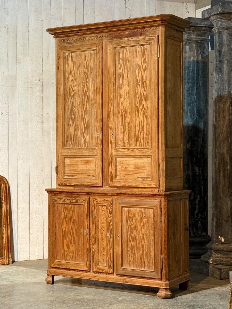 Impressive pitch-pine school cabinet 