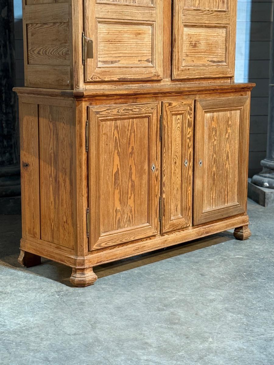 Impressive pitch-pine school cabinet 
