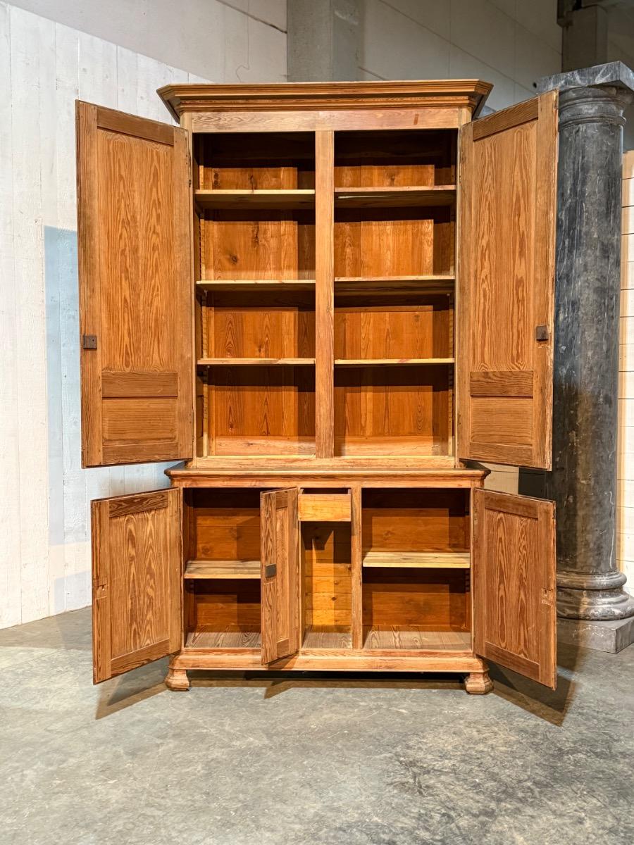 Impressive pitch-pine school cabinet 