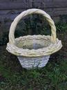 Jardinière en forme de panier en béton, france 1900