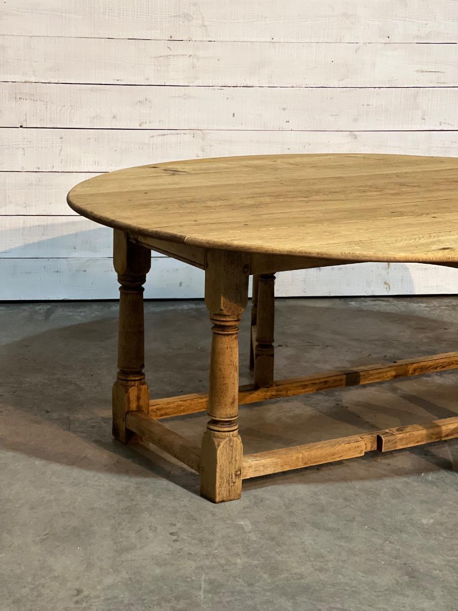 Large bleached oak oval dining table 