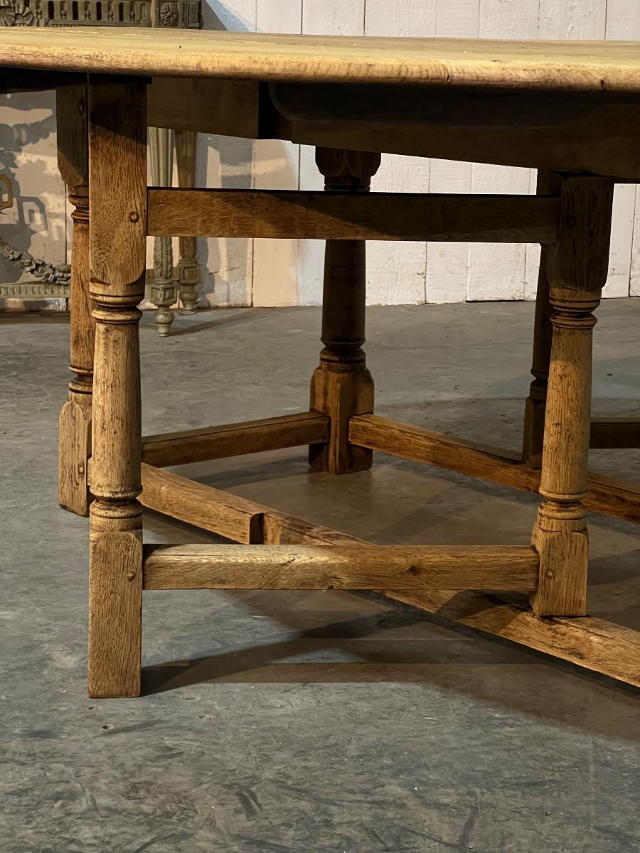 Large bleached oak oval dining table 